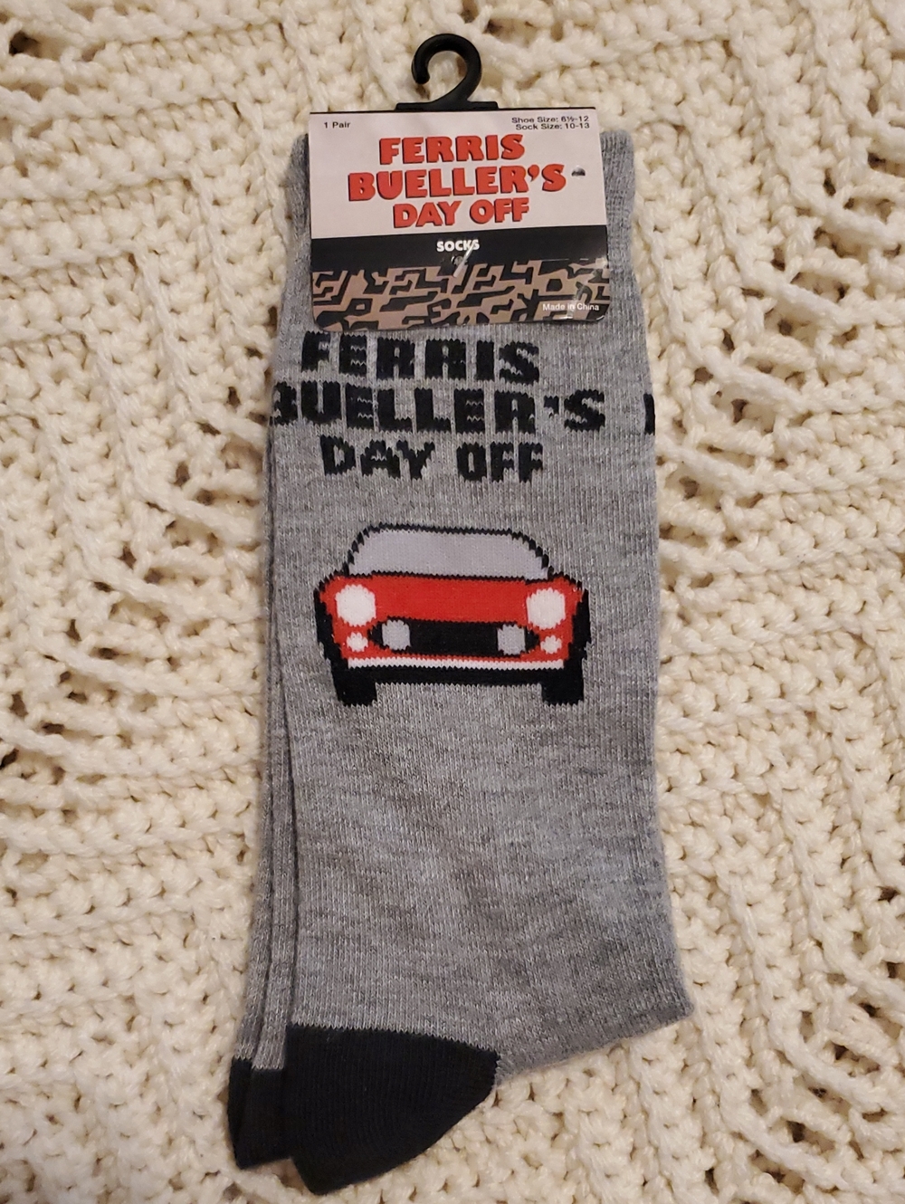 Paramount FERRIS BUELLERS DAY OFF Novelty Crew Socks NEW